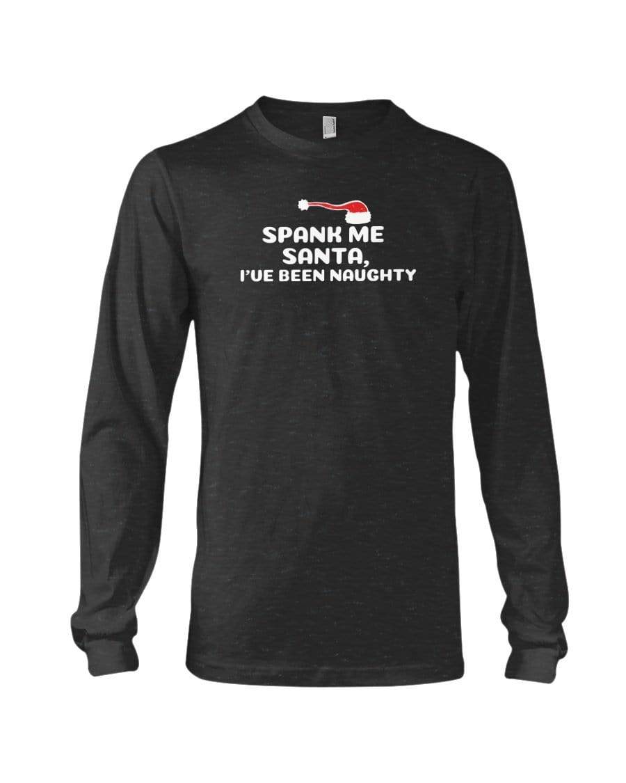 Shirts Dark Grey Heather / XS Spank Me Santa Long Sleeve T-Shirt INVI-Expressionwear