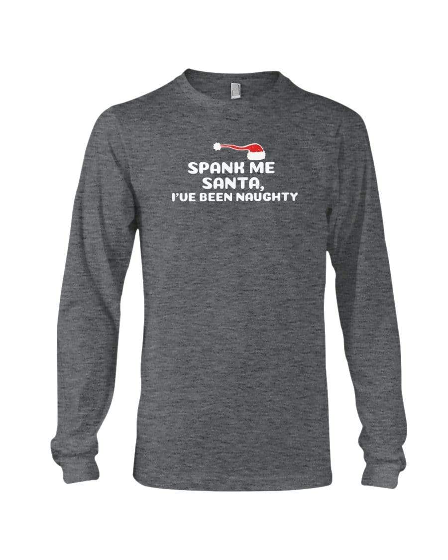 Shirts Drk Grey Heather / XS Spank Me Santa Long Sleeve T-Shirt INVI-Expressionwear