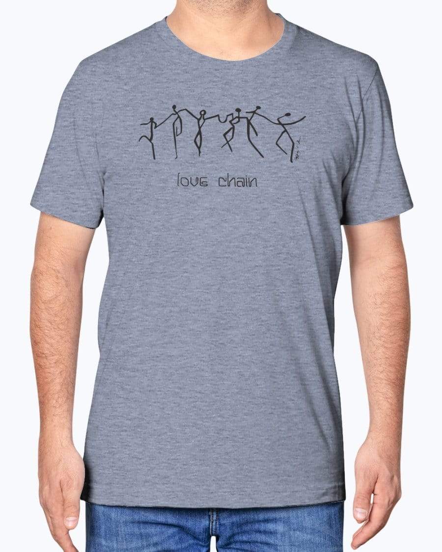 Shirts Heather Blue / S Love Chain - T-shirt INVI-Expressionwear