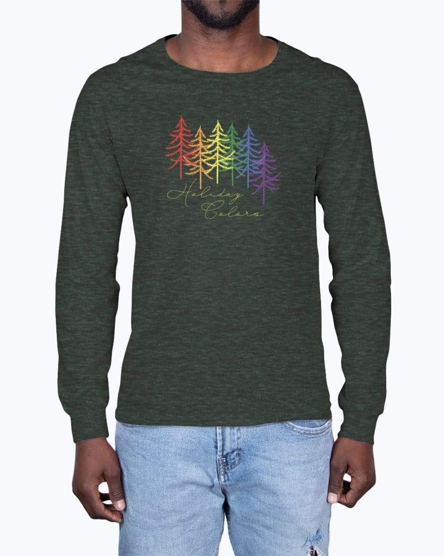 Shirts Heather Forest / S Holiday Colors Long Sleeve T-Shirt INVI-Expressionwear