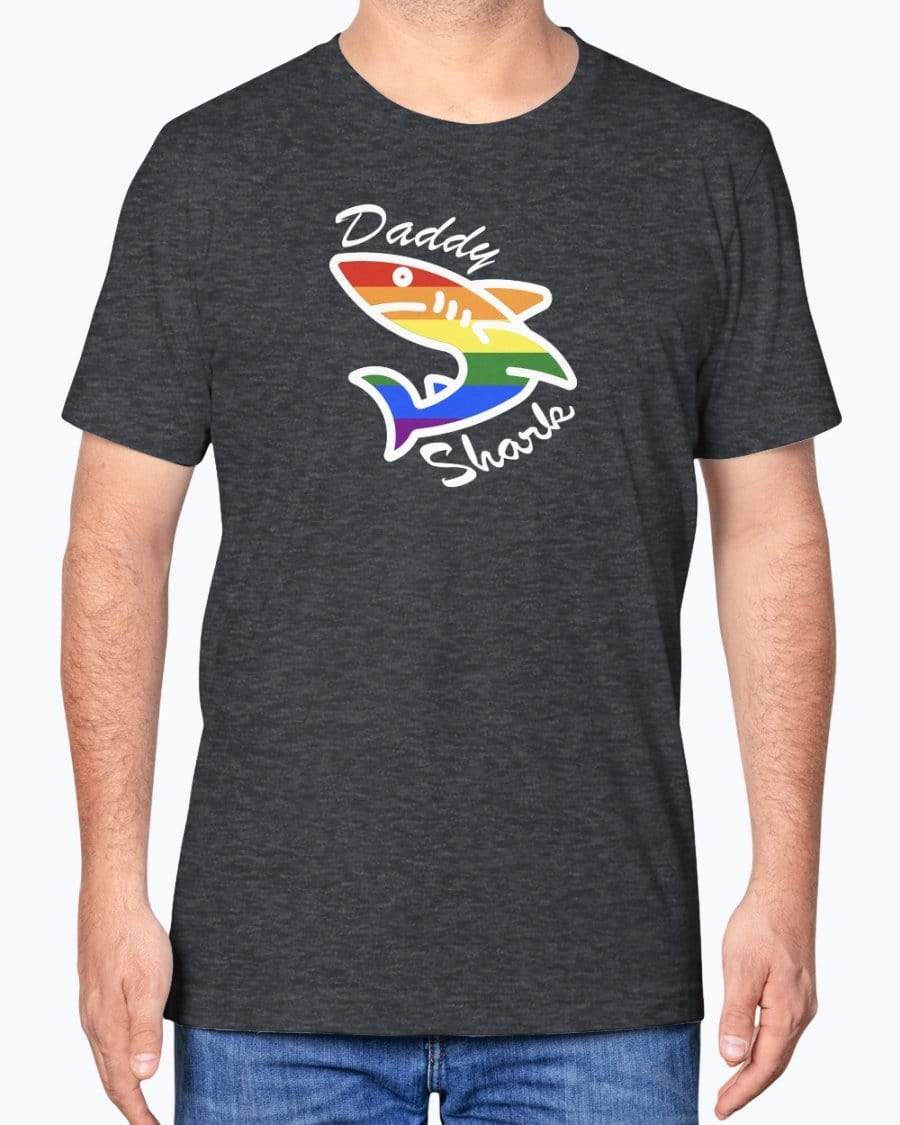 Shirts Heather Midnight Navy / XS Daddy Shark Pride T-shirt INVI-Expressionwear