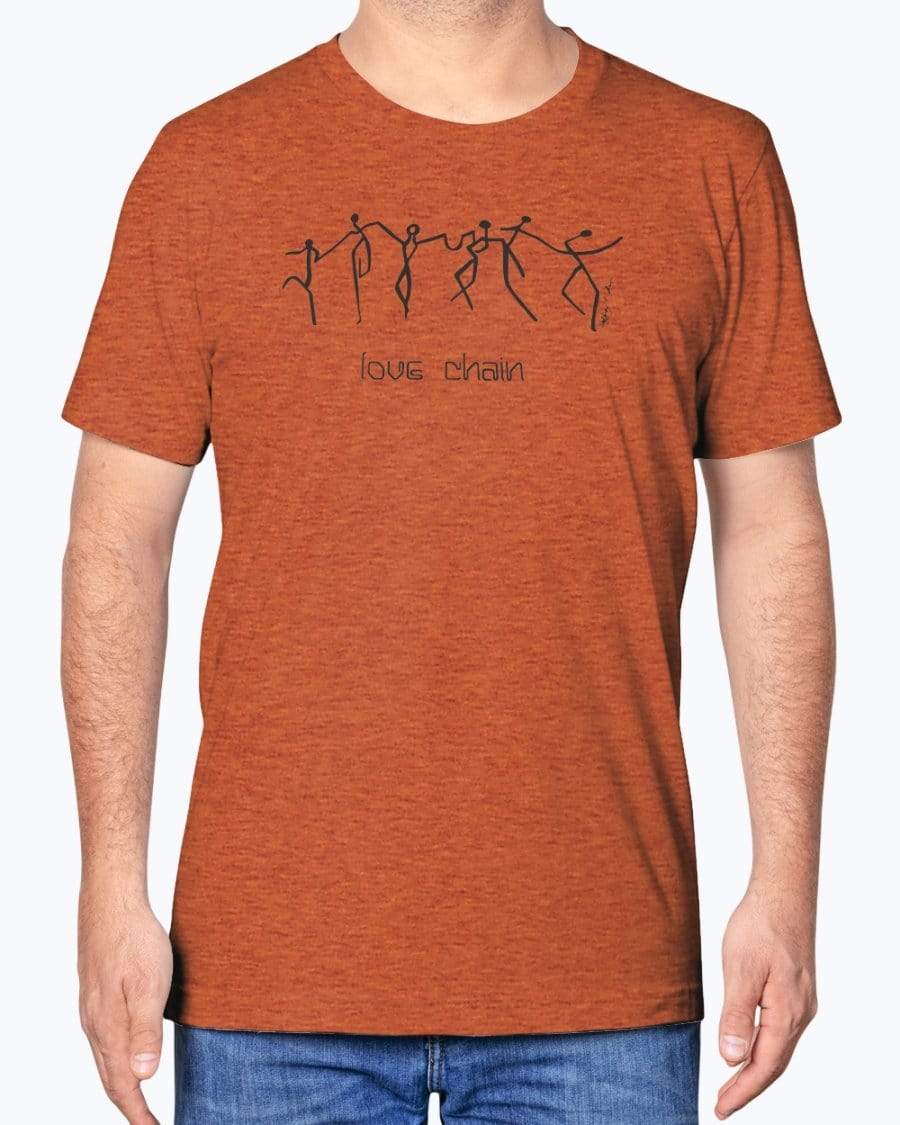 Shirts Heather Orange / XS Love Chain - T-shirt INVI-Expressionwear