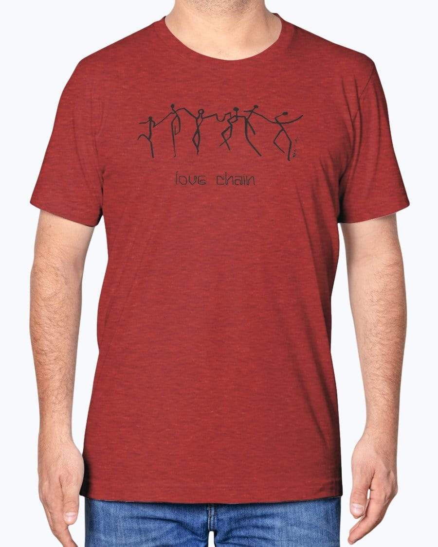 Shirts Heather Red / XS Love Chain - T-shirt INVI-Expressionwear