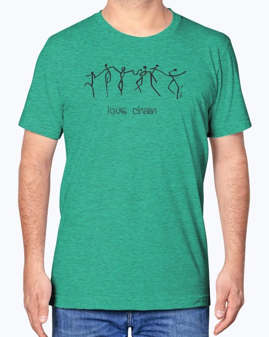 Shirts Heather Sea Green / XS Love Chain - T-shirt INVI-Expressionwear