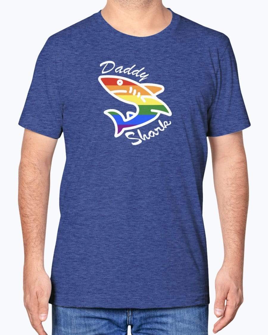 Shirts Heather True Royal / XS Daddy Shark Pride T-shirt INVI-Expressionwear