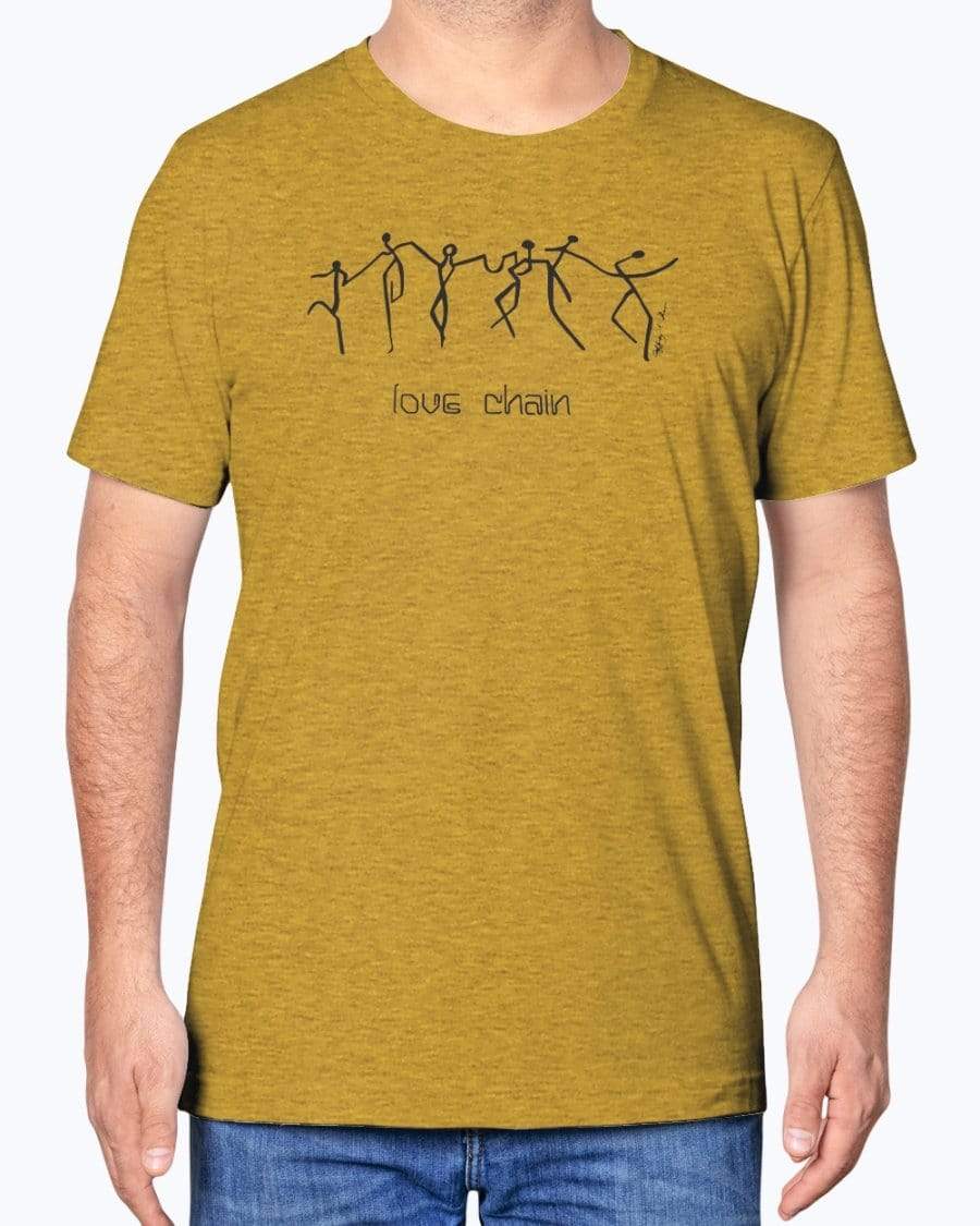 Shirts Heather Yellow Gold / XS Love Chain - T-shirt INVI-Expressionwear