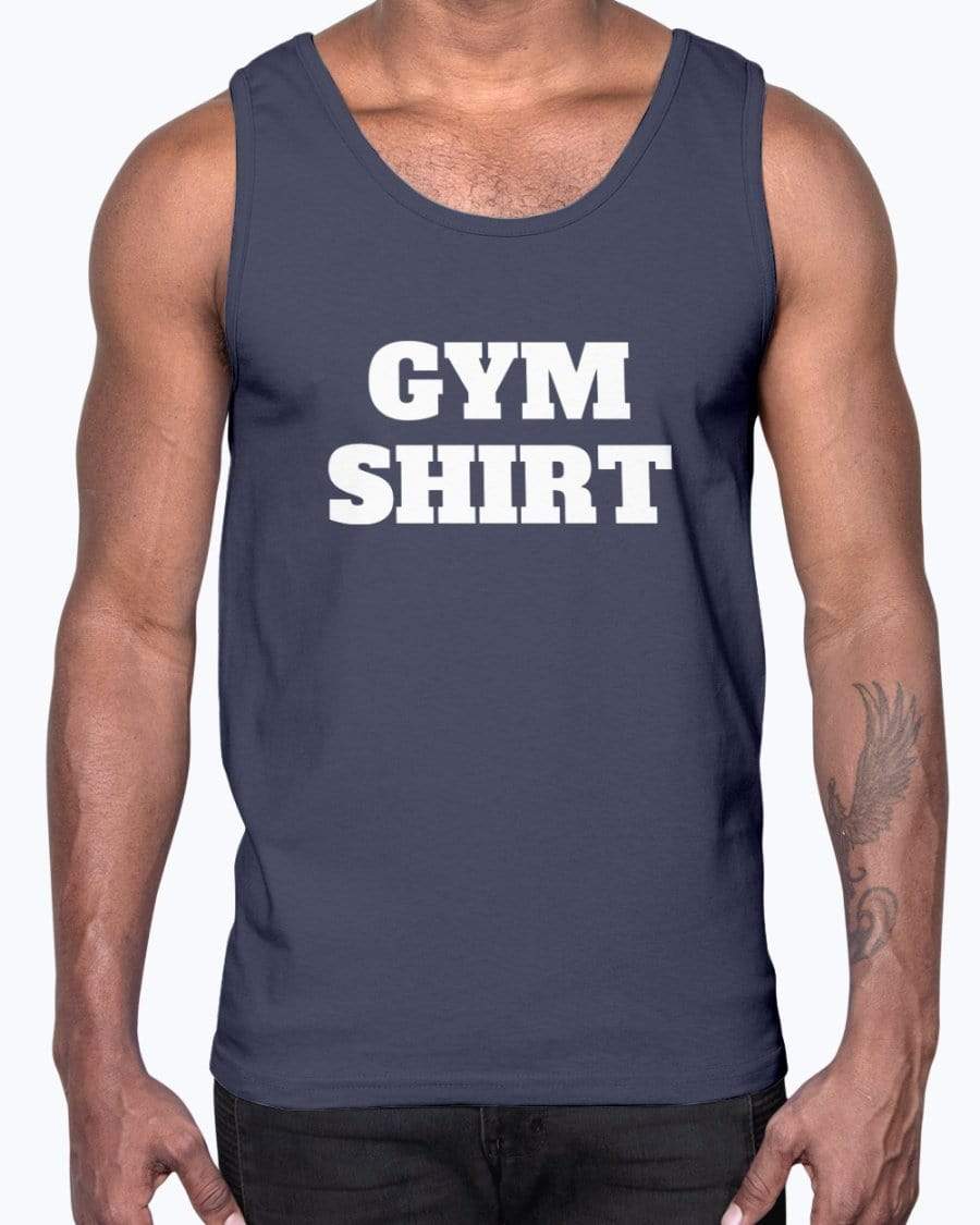 Shirts Navy / S Gym Shirt Cotton Tank Top INVI-Expressionwear