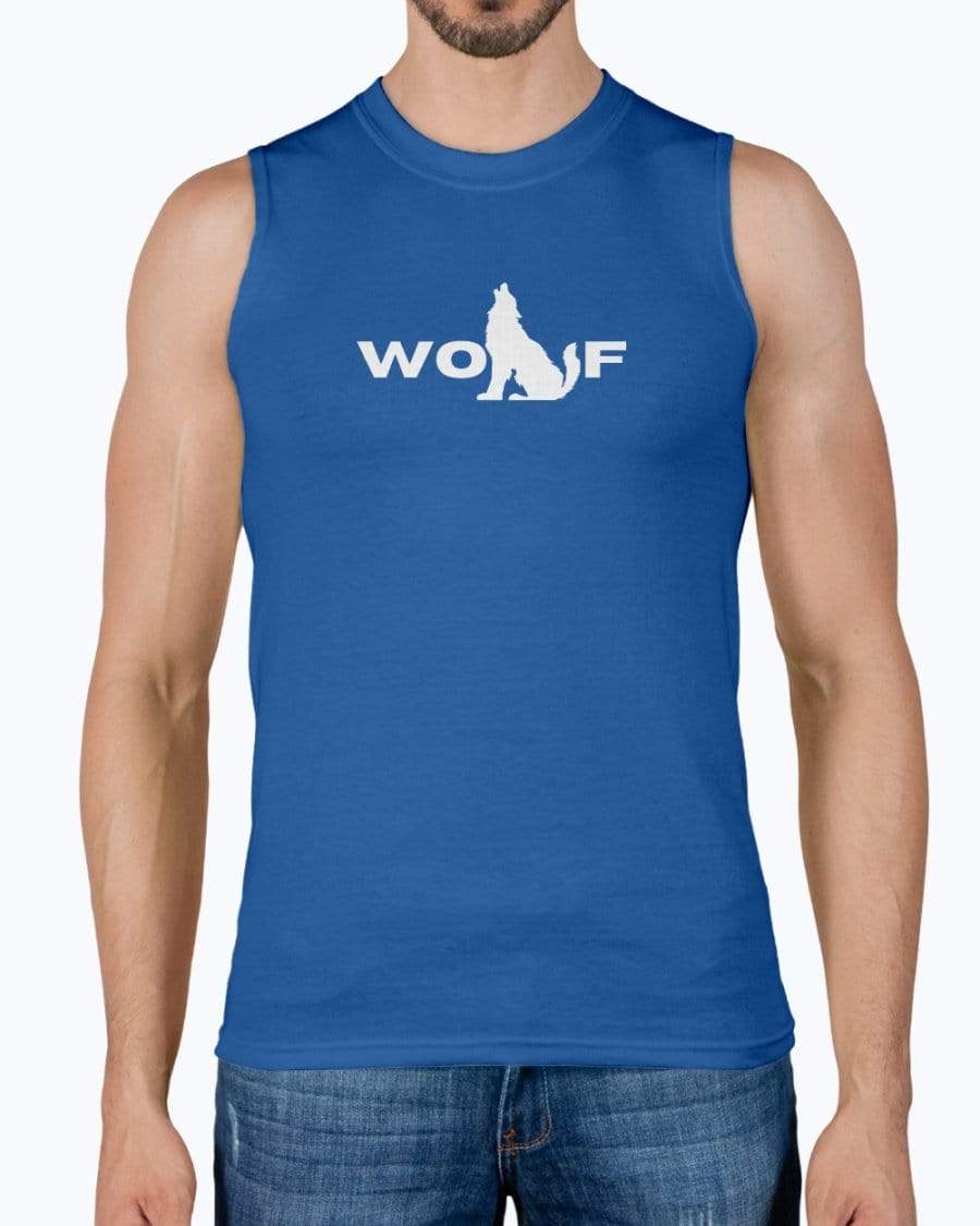 Shirts Royal / S Wolf Sleeveless Muscle T-Shirt INVI-Expressionwear