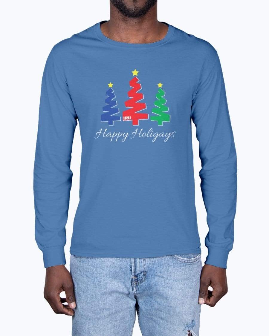 Shirts True Royal Trbln / XS Happy Holigays Long Sleeve T-Shirt INVI-Expressionwear