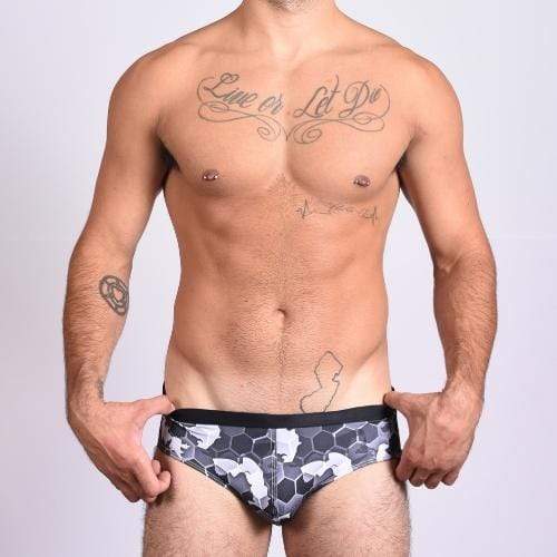 Small (with internal drawstring) Honeycomb Camo Bikini Swimsuit INVI-Expressionwear