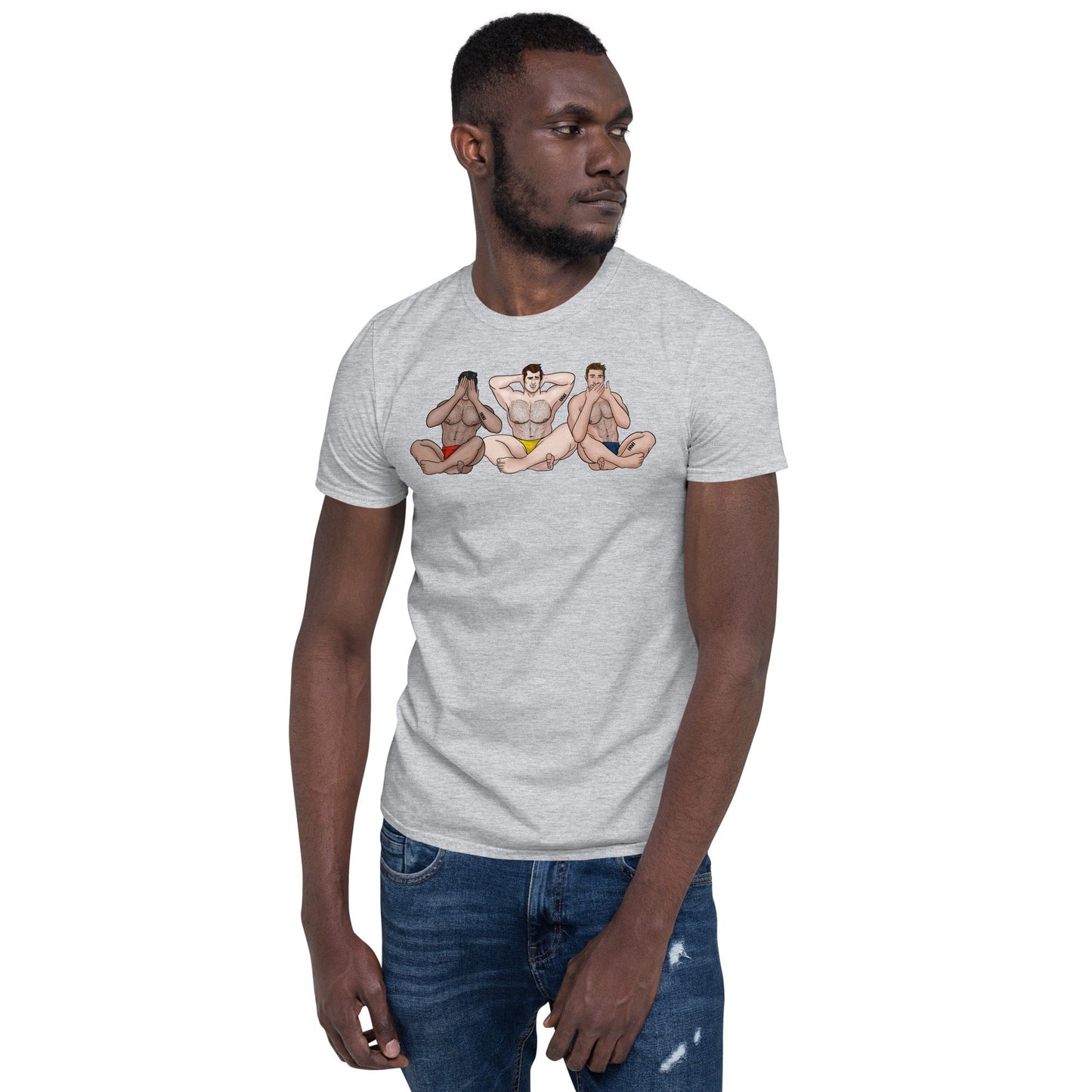 Sport Grey / S See No, Hear No, Speak No Evil Muscle Man T-Shirt INVI-Expressionwear