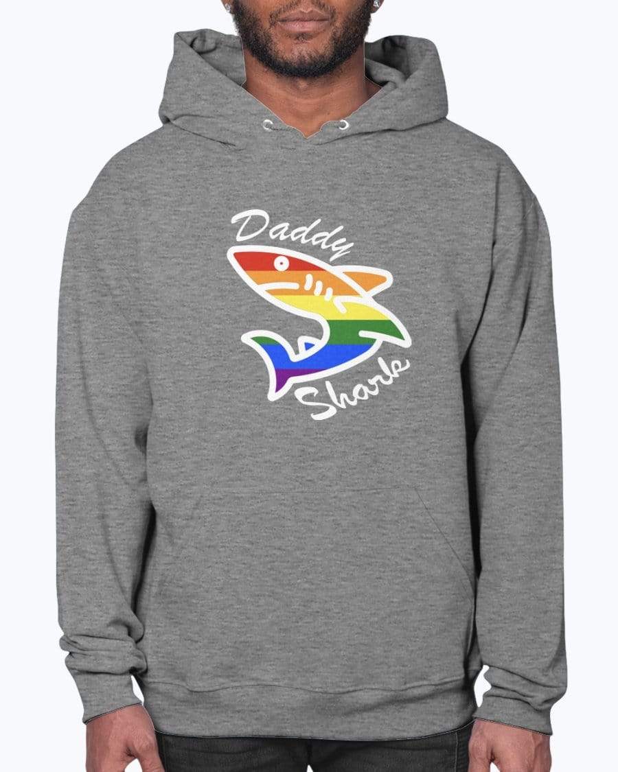 Sweatshirts Athletic Heather / S Daddy Shark Pride Hoodie INVI-Expressionwear