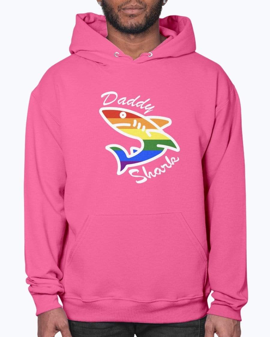 Sweatshirts Cyber Pink / S Daddy Shark Pride Hoodie INVI-Expressionwear