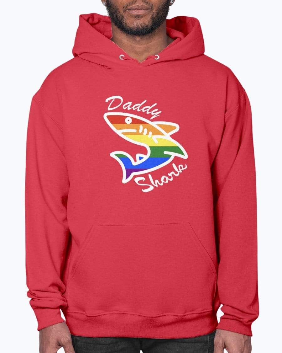 Sweatshirts True Red / S Daddy Shark Pride Hoodie INVI-Expressionwear