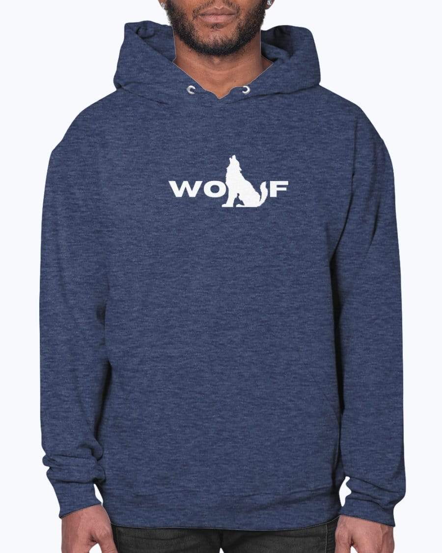 Sweatshirts Vintage Hth Blue / S Wolf Hoodie INVI-Expressionwear