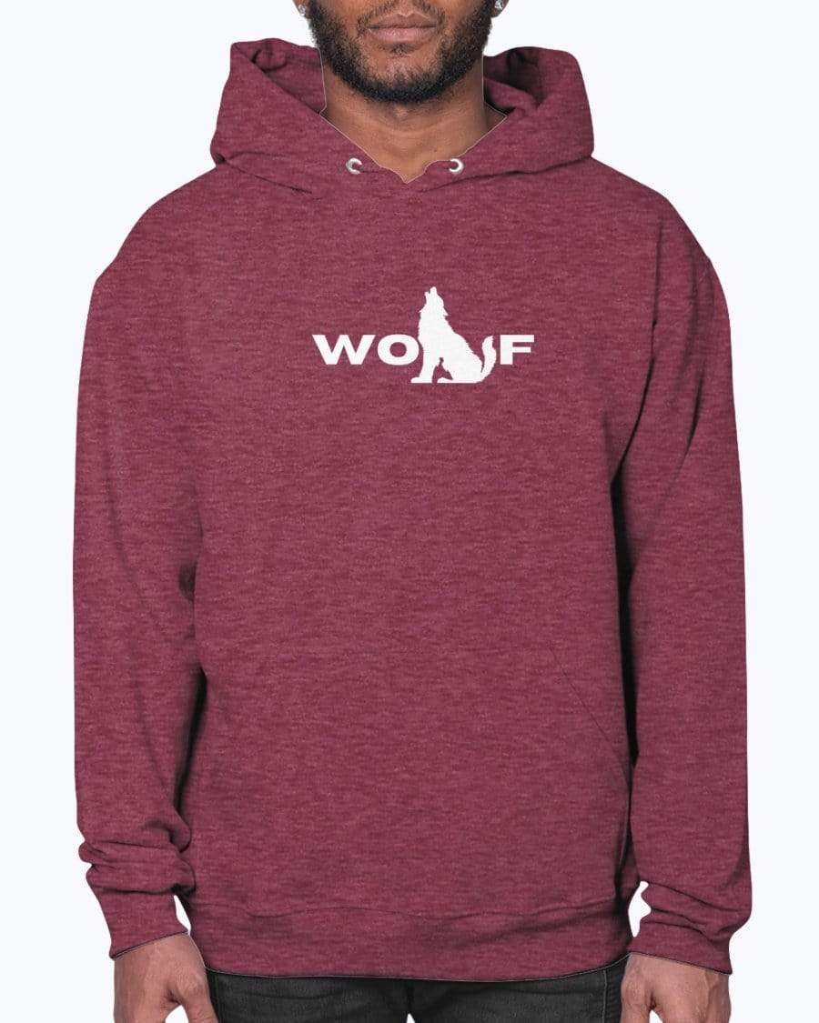 Sweatshirts Vintage Hth Red / S Wolf Hoodie INVI-Expressionwear