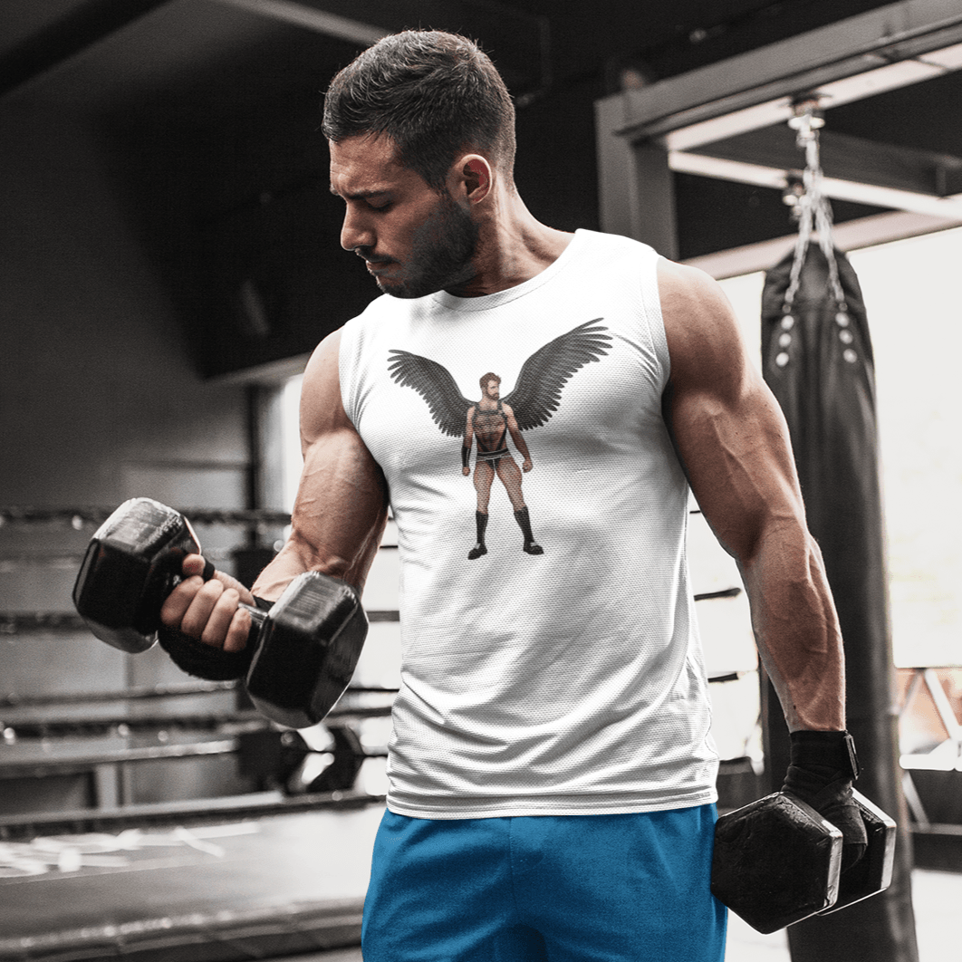 White / S Angel Muscle Shirt INVI-Expressionwear