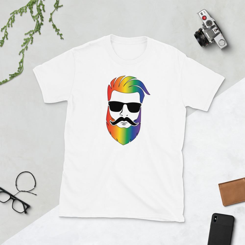 White / S Bearded Man T-Shirt INVI-Expressionwear