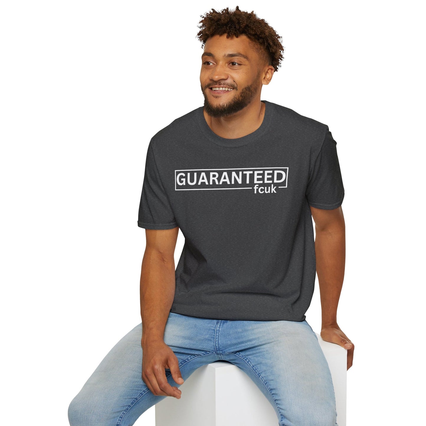 
                  
                    GUARANTEED fcuk parody T-Shirt
                  
                