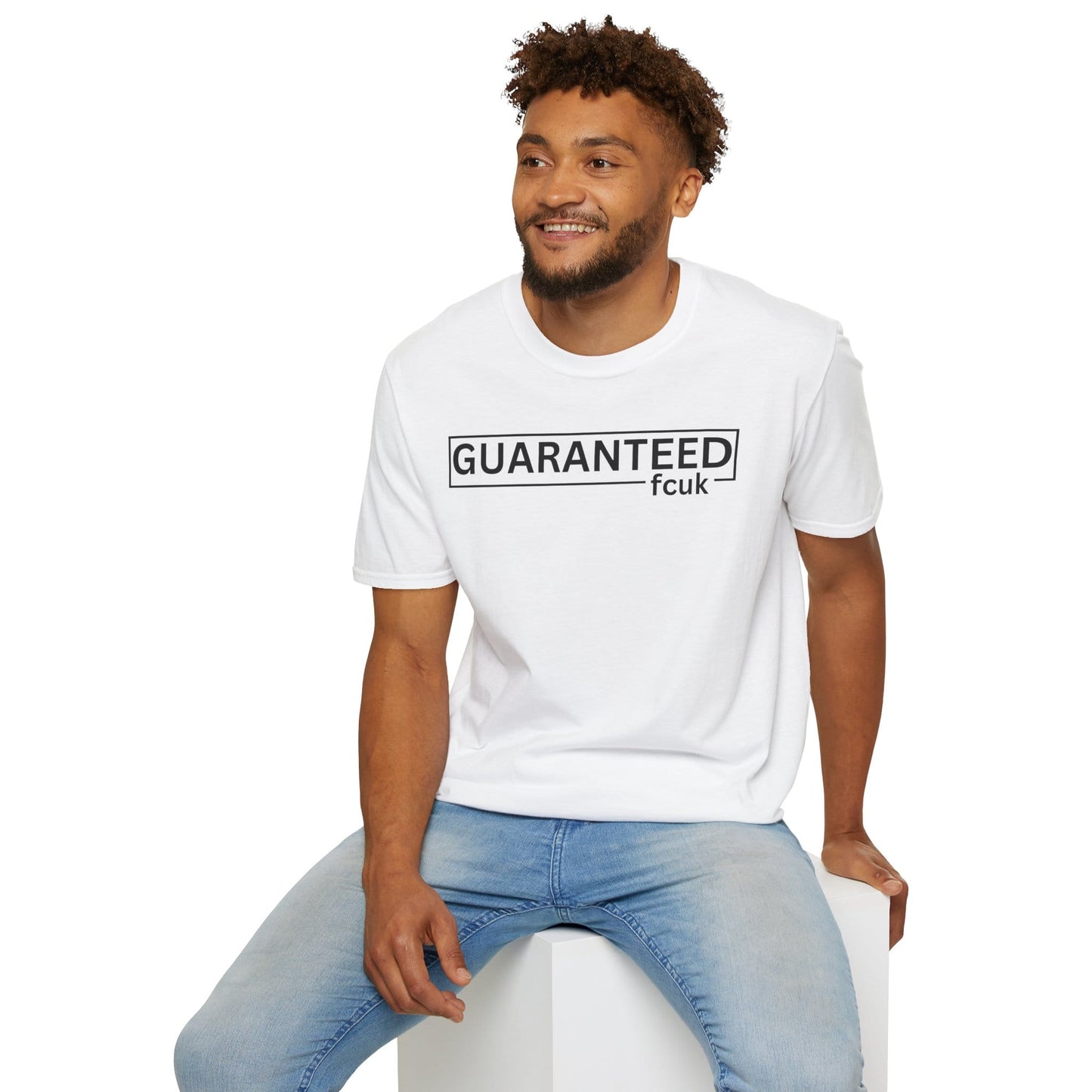 
                  
                    GUARANTEED fcuk parody T-Shirt
                  
                