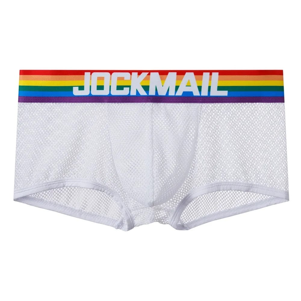 JOCKMAIL Rainbow White MESH Boxer Brief Underwear – INVI