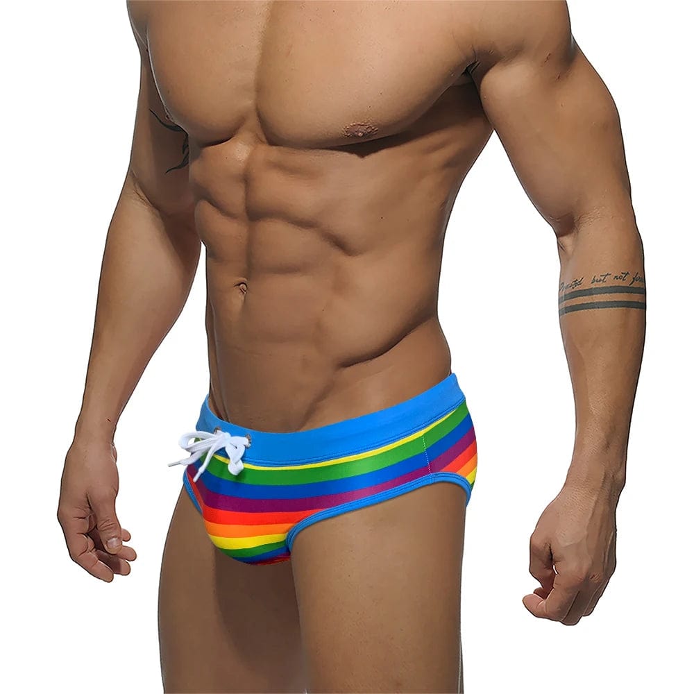 
                  
                    Rainbow Striped Swim Brief Swimsuit INVI-Expressionwear
                  
                