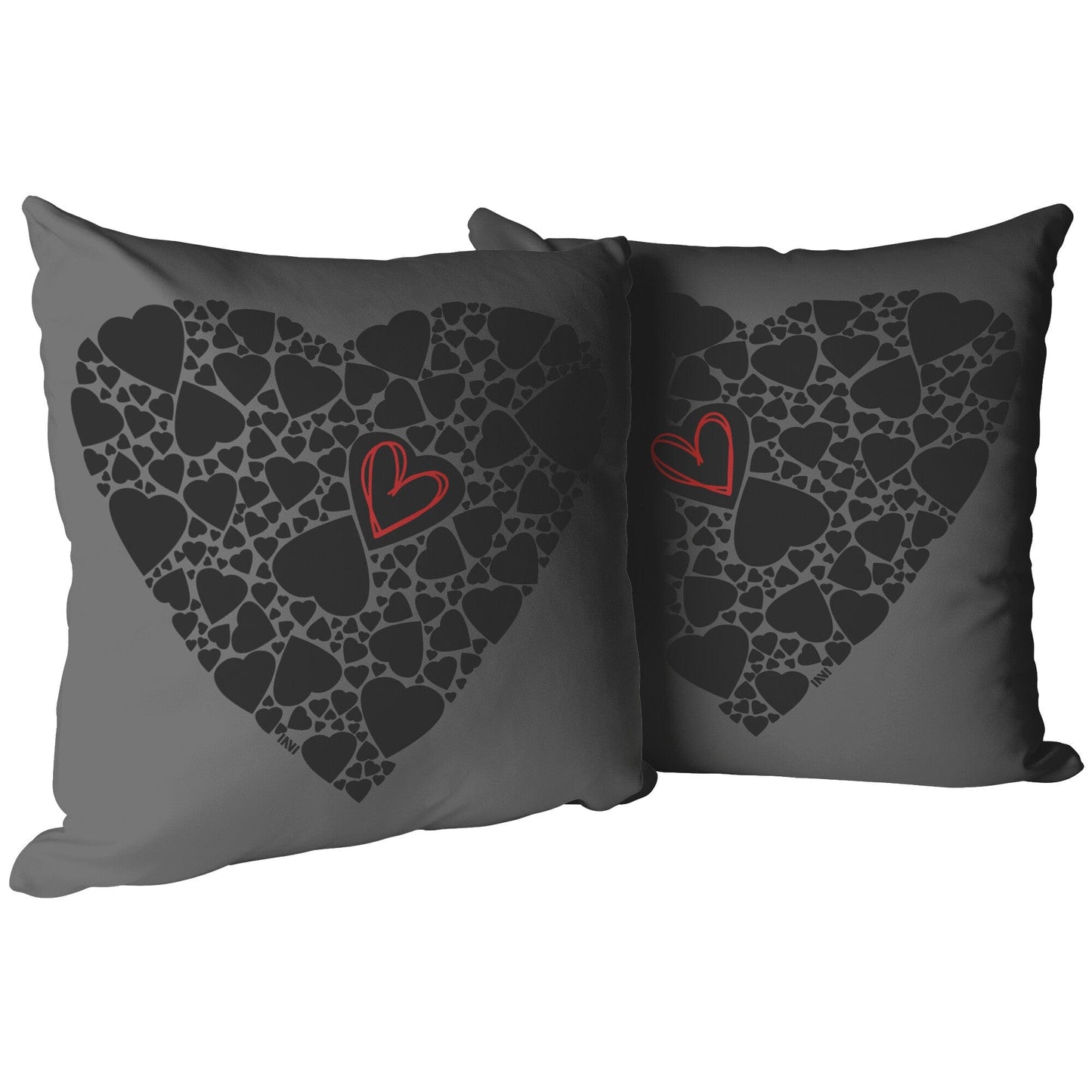 Black heart shaped outlet pillow